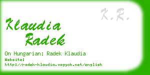 klaudia radek business card